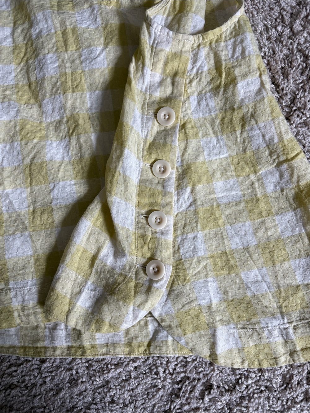 Madewell Yellow and White Checkered 100% Cotton Tank Top - Picture 3 of 4